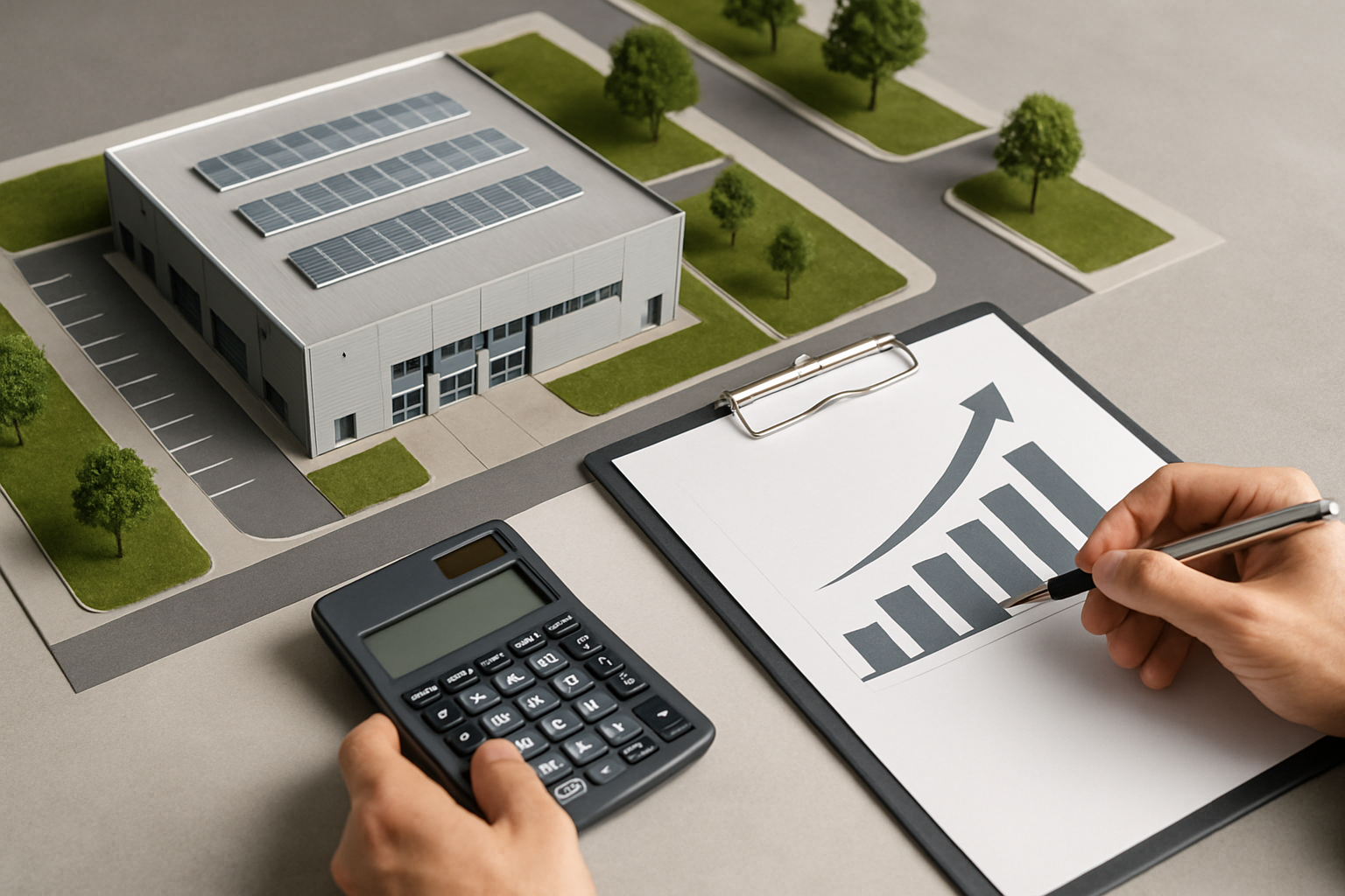 Parcela de suelo industrial logístico en España con accesos y naves de última milla