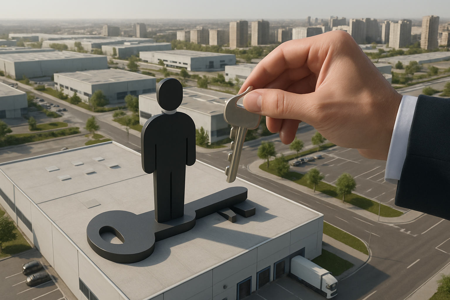 Equipo de logística evaluando un inquilino estratégico en nave industrial