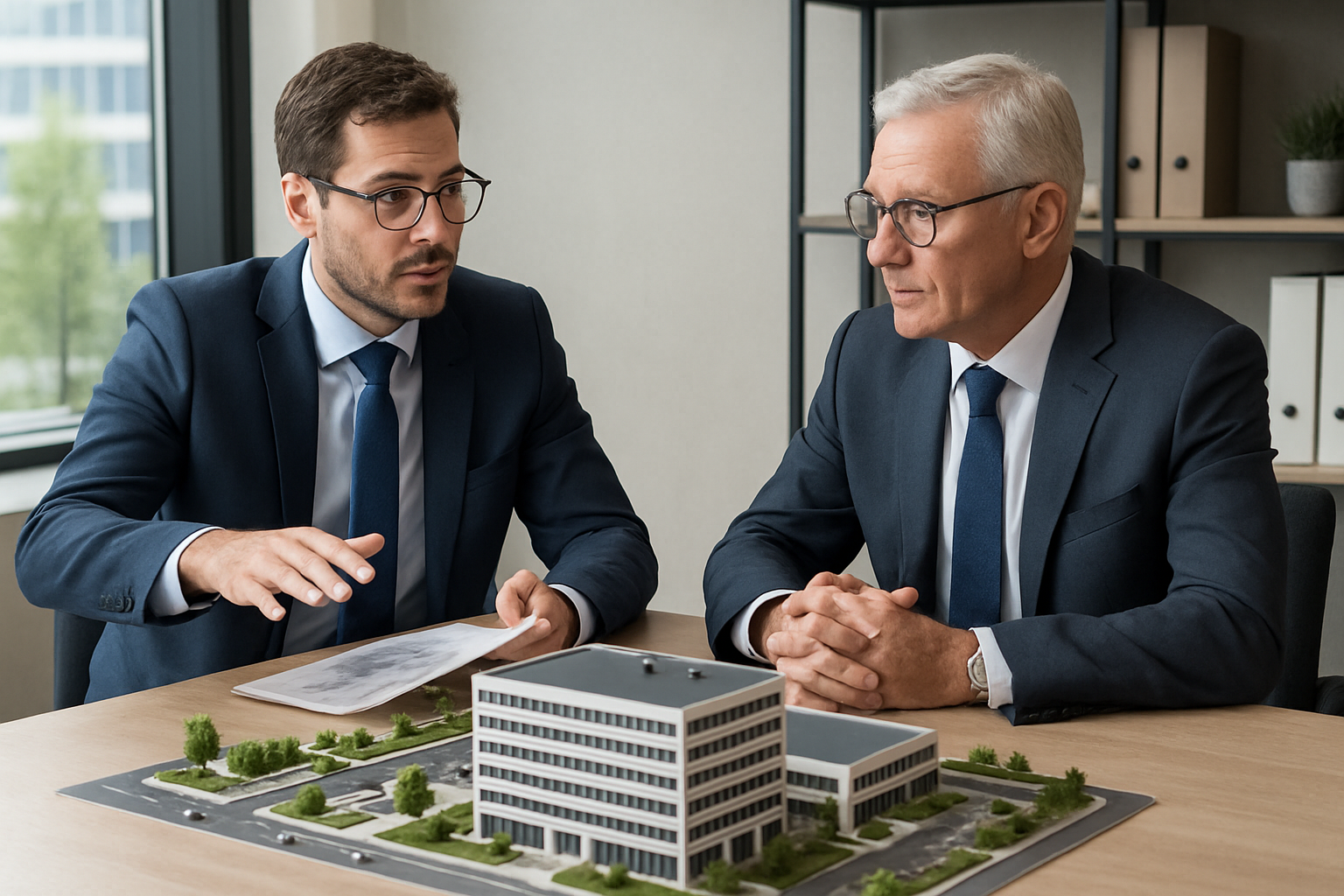 Directivo de SCPI negociando inversión logística en España